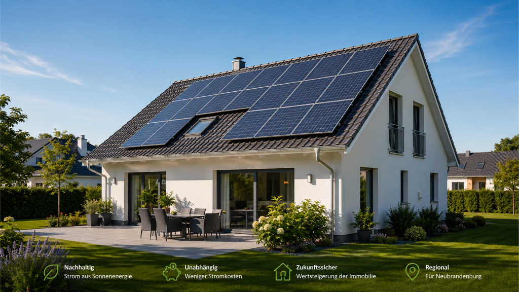 Photovoltaikanlage auf einem Einfamilienhaus in Neubrandenburg