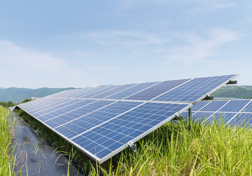 solar power panels closeup for green energy on the hillside solar power panels closeup for green energy on the hillside